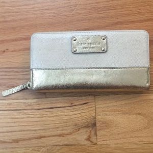 Kate Spade wallet, gold & tan.  Tons of space!